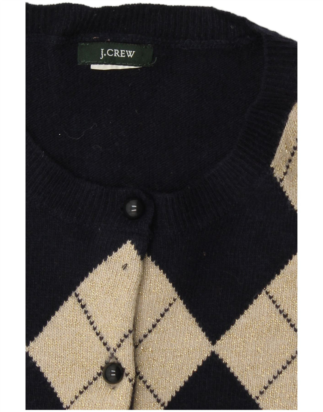 J. CREW Herren-Cardigan-Pullover UK 6 XS Marineblau Argyle/Diamant