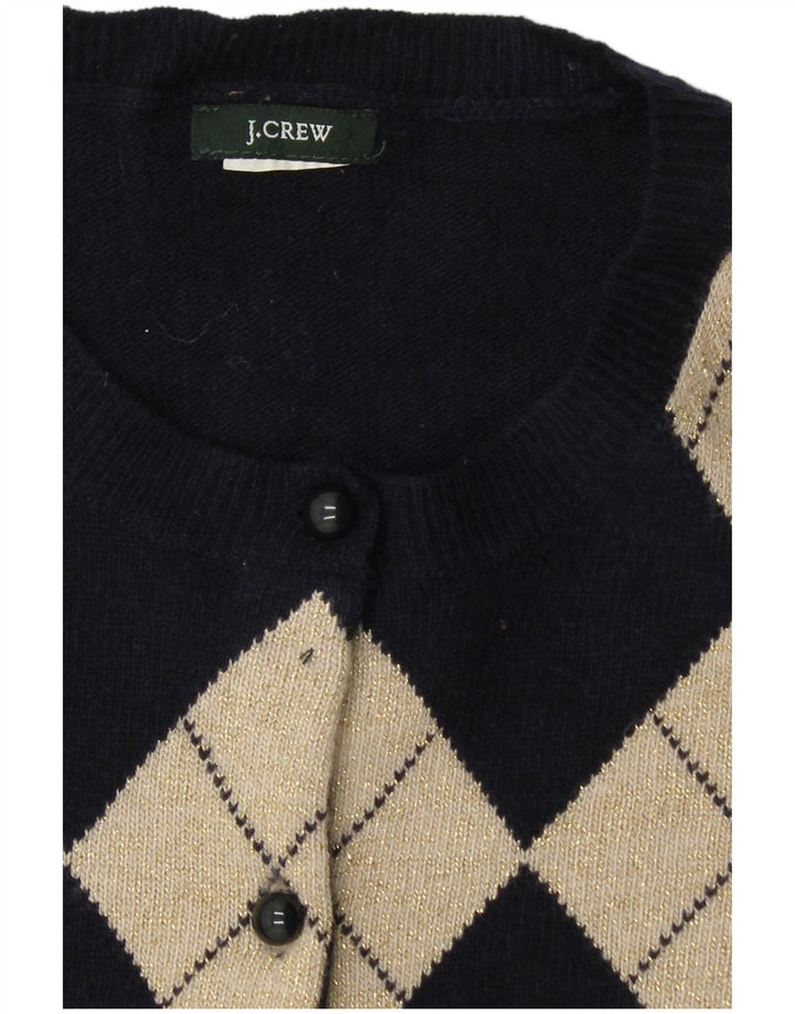 J. CREW Herren-Cardigan-Pullover UK 6 XS Marineblau Argyle/Diamant