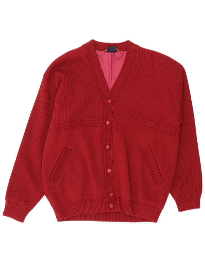 Almira Herren Strickjacke Pullover IT 52 Große rote Merinowolle