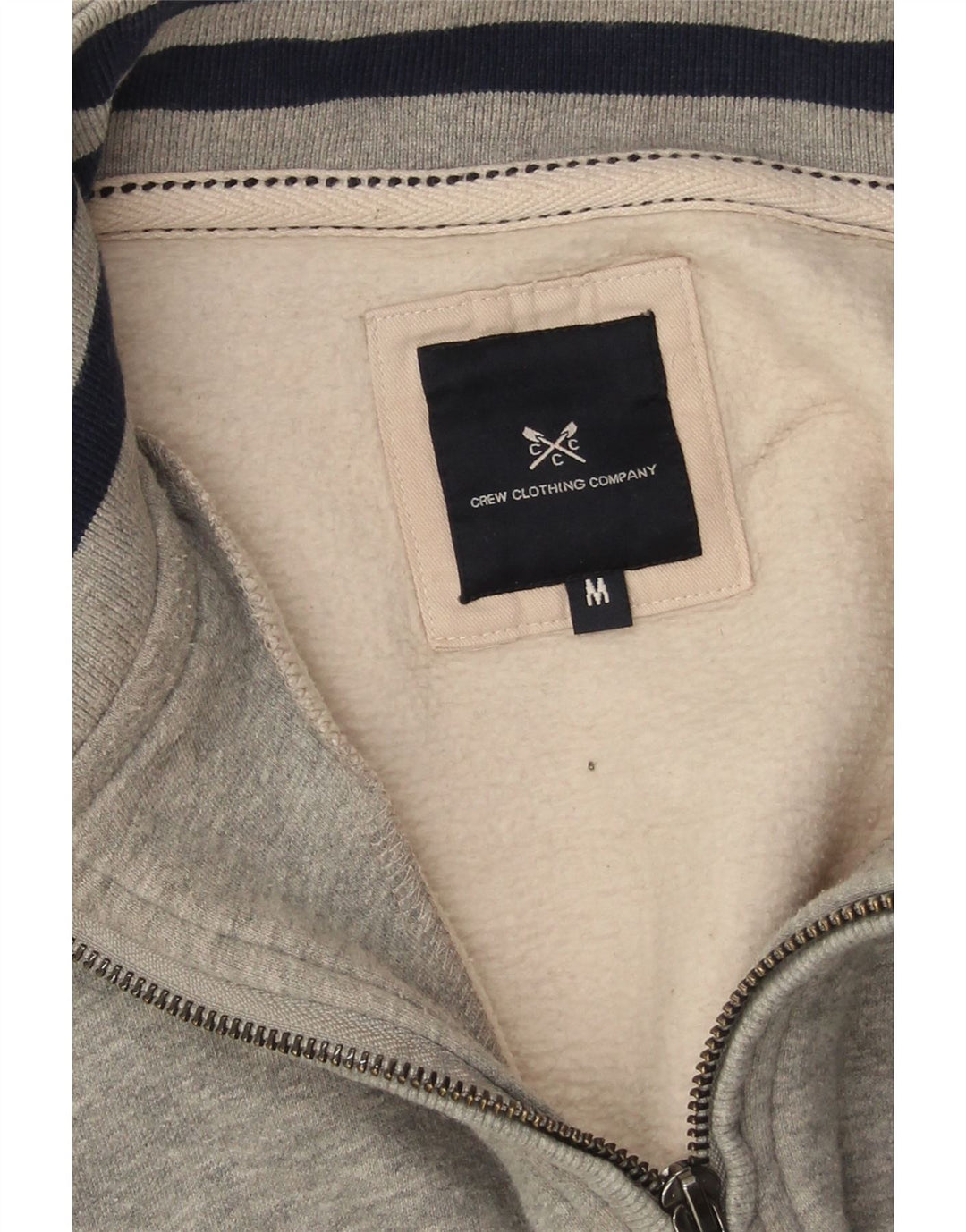 Crew Clothing Herren-Sweatshirt mit Reißverschluss am Hals, mittelgraue Baumwolle