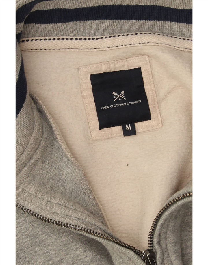 Crew Clothing Herren-Sweatshirt mit Reißverschluss am Hals, mittelgraue Baumwolle
