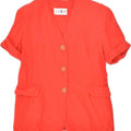 VINTAGE Womens Short Sleeve 3 Button Blazer Jacket IT 44 Medium Red | Vintage Vintage | Thrift | Second-Hand Vintage | Used Clothing | Messina Hembry 