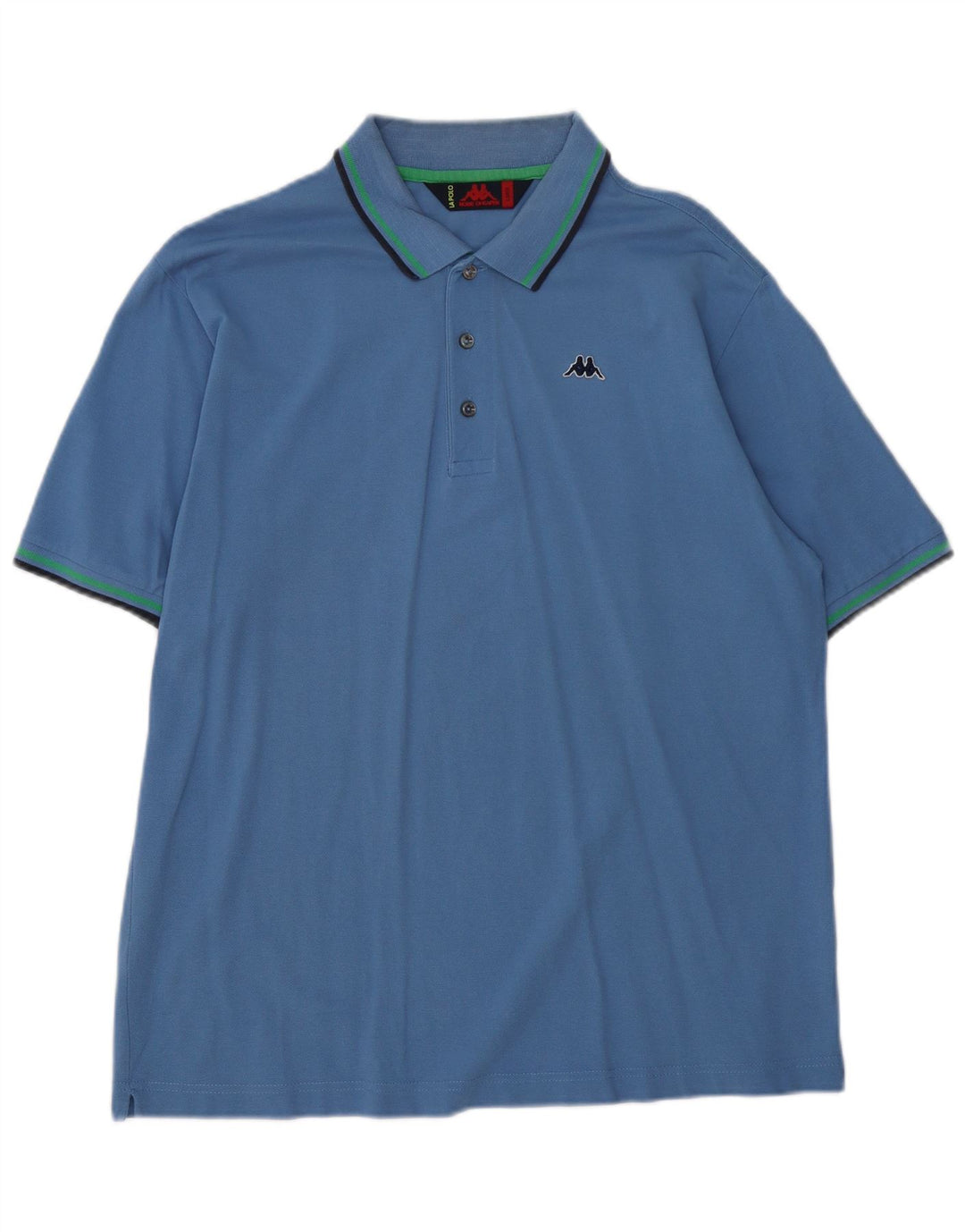 KAPPA Herren-Poloshirt, groß, blaue Baumwolle