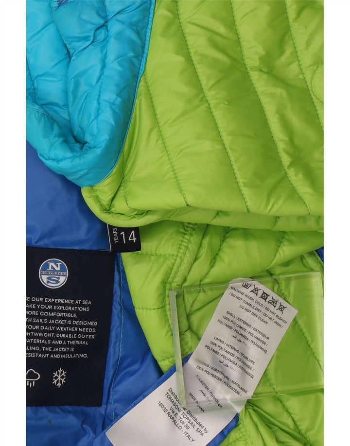 NORTH SAILS Wattierte Weste für Mädchen, 13–14 Jahre, blaues Polyamid