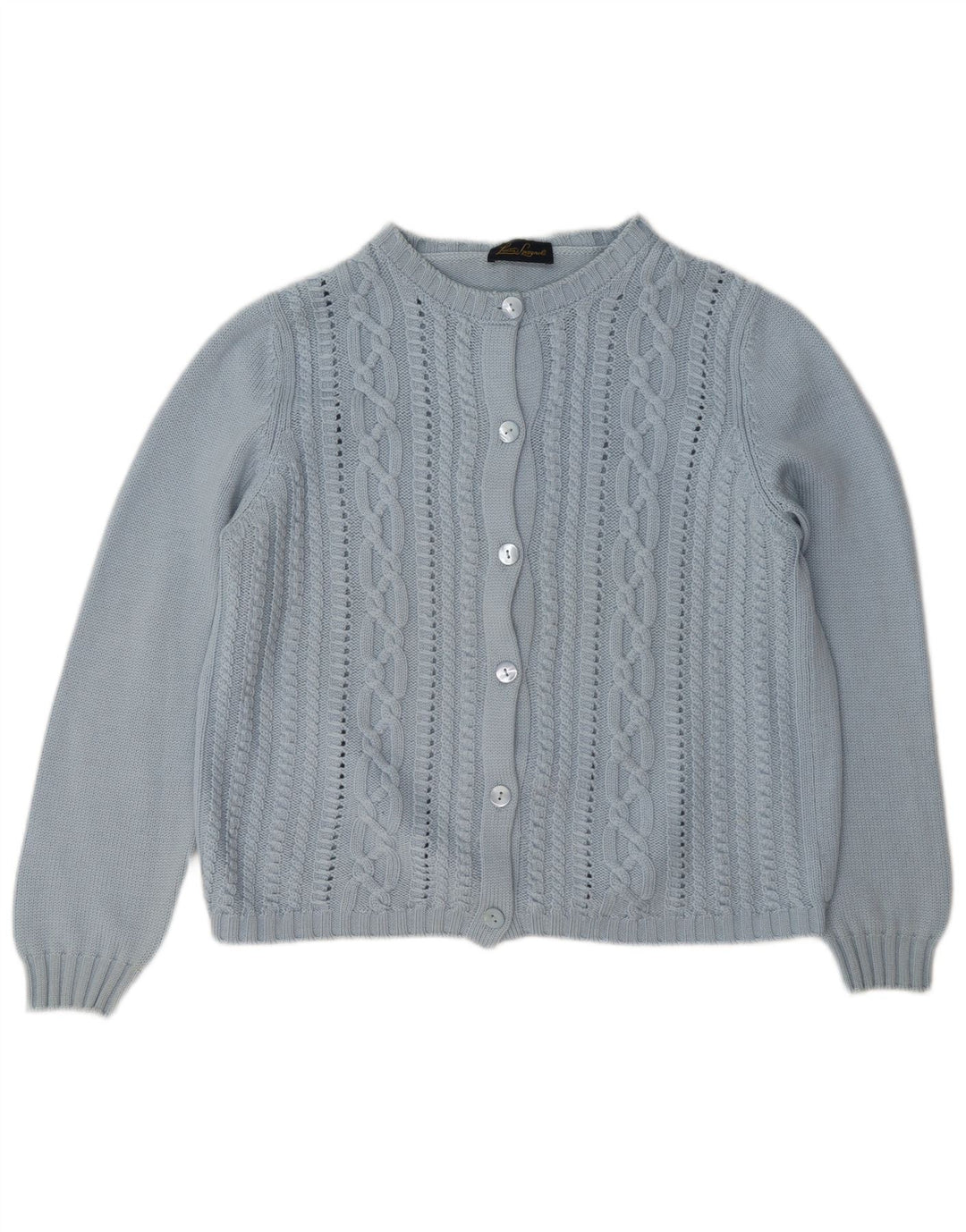 Luisa Spagnoli Damen Strickjacke Pullover UK 16 Große blaue Wolle