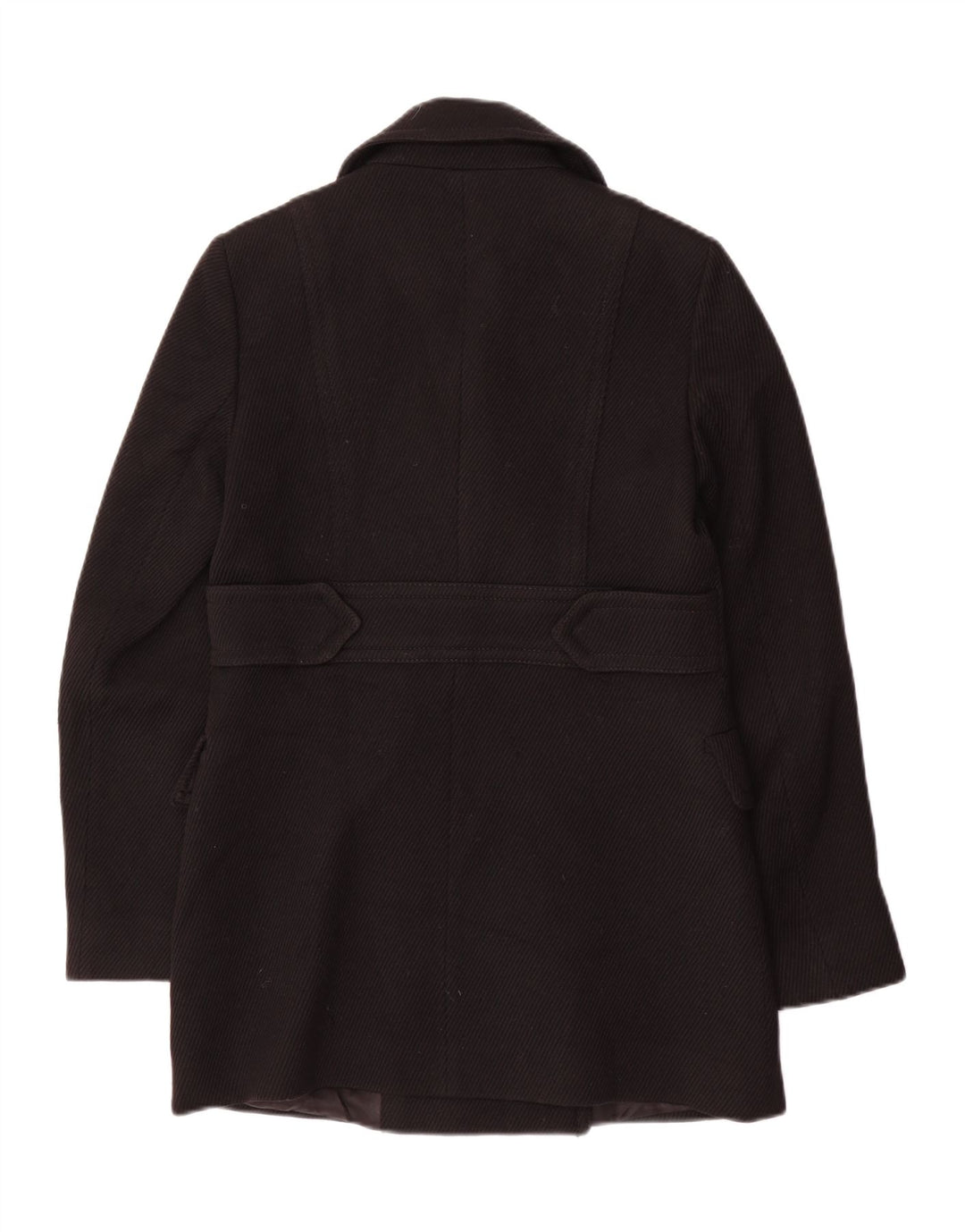 Massimo Dutti Damen Zweireihiger Mantel EU 38 Kleine schwarze Wolle