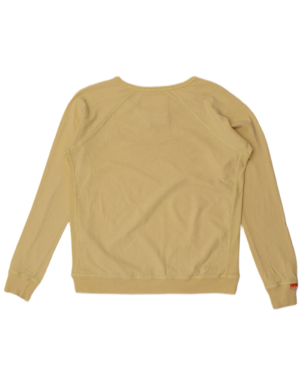 Superdry Damen-Pullover mit U-Boot-Ausschnitt, UK 16, Größe L, Gelb, Baumwolle