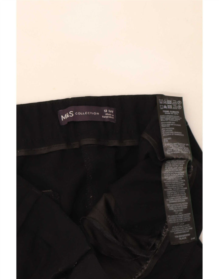 Marks & Spencer Damen Kurz geschnittene Hose UK 12 Medium W30 L25 Schwarz