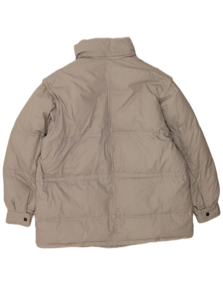Vintage Herren Wattierte Jacke UK 44 2XL Graue Baumwolle