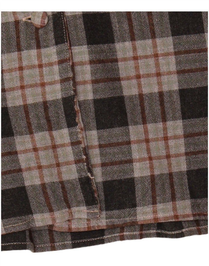 Benetton Damen Flanellhemd UK 12 Mittelgrau karierte Viskose