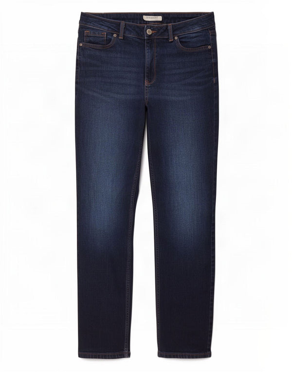 Marks & Spencer Damen Straight Jeans UK 14 Large W32 L29 Marineblau Baumwolle