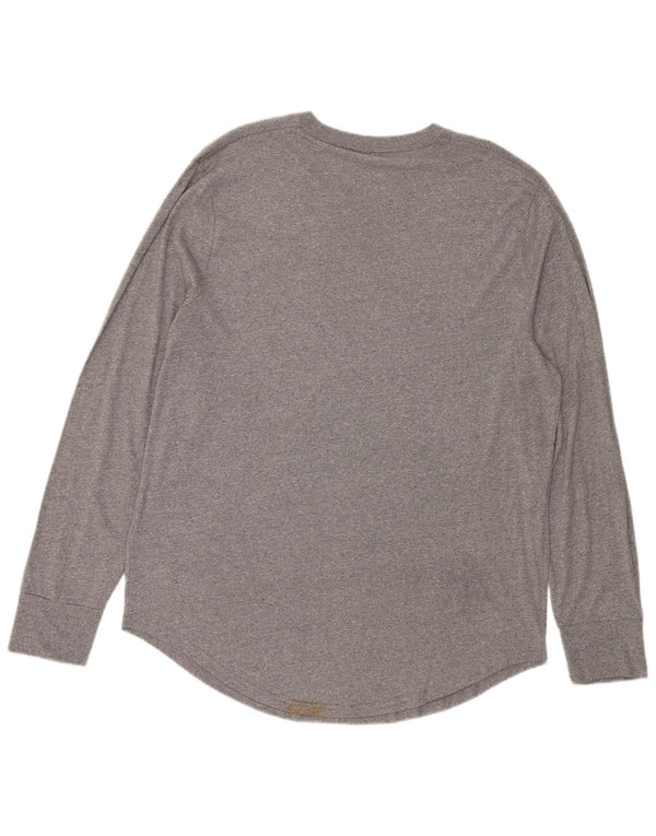 Hollister Mens Top Long Sleeve XL Grey Flecked Cotton