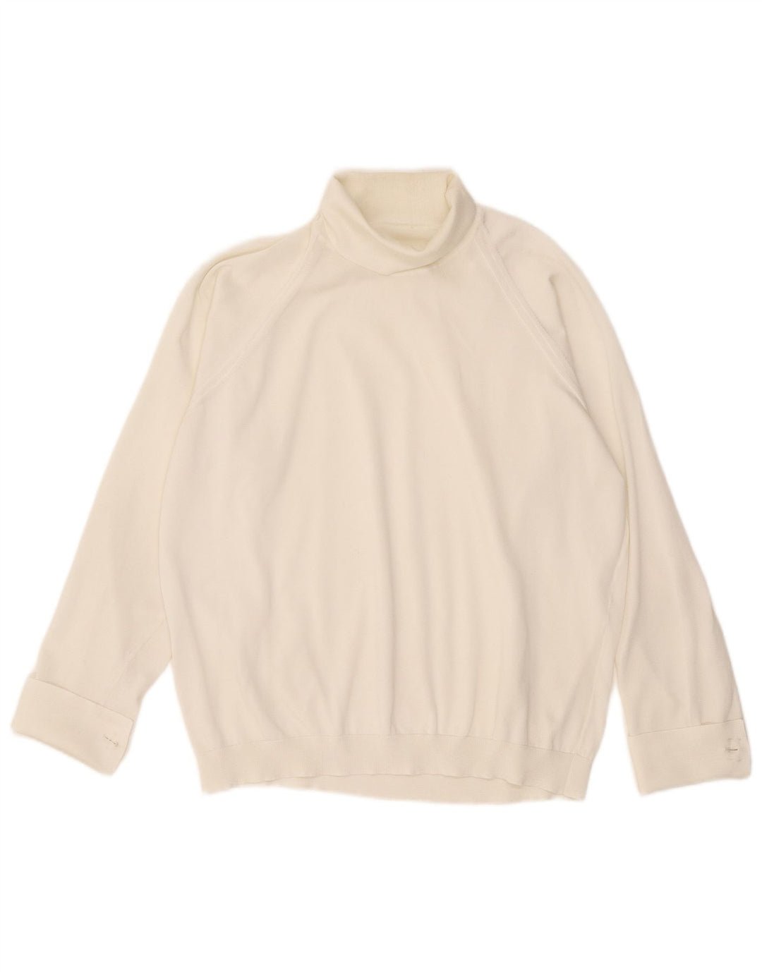 Vintage Damen Übergroße Langarmbluse Top UK 16 Large Weiß