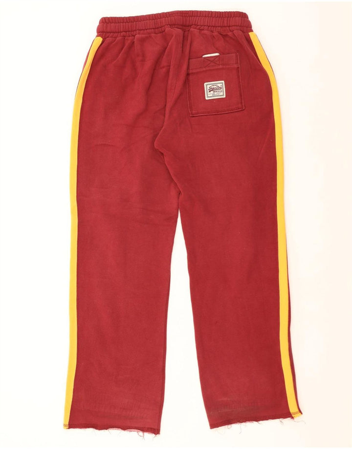 Superdry Herren-Trainingshose, Jogginghose, mittelrote Colourblock-Baumwolle