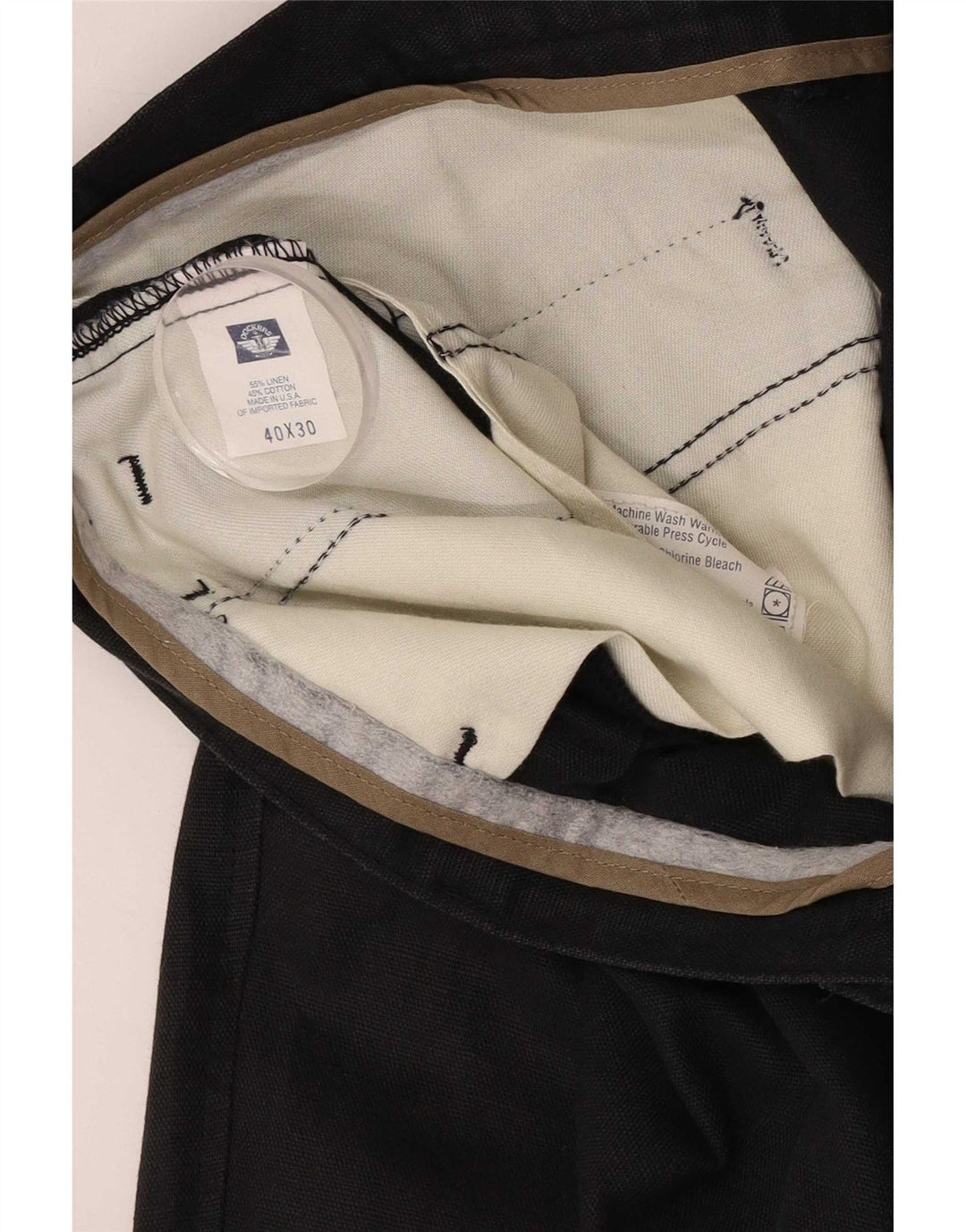 Dockers Herren Pegged Chino Hose W40 L30 Schwarzes Leinen