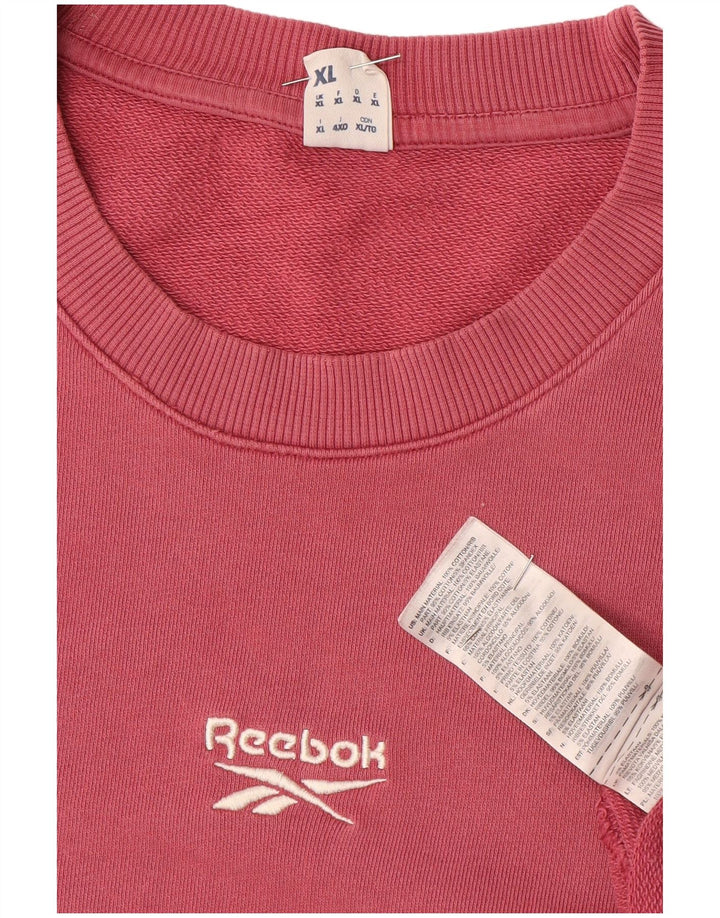 Reebok Herren Loose Fit Sweatshirt Pullover XL Rosa Baumwolle