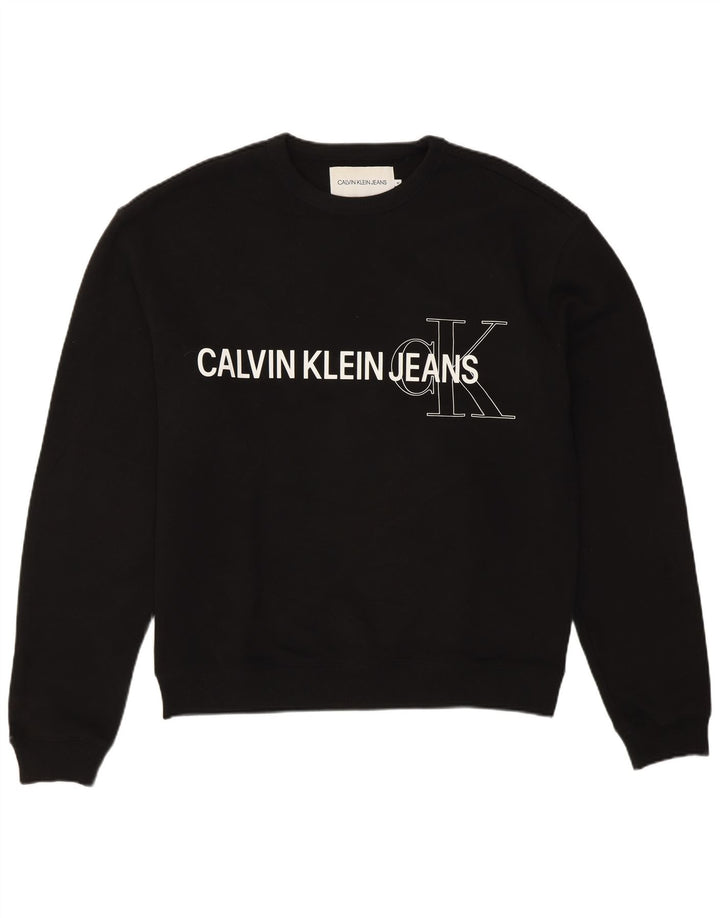 Calvin Klein Jeans Herren-Sweatshirt mit Grafik, mittelschwarze Baumwolle