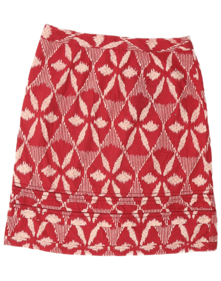 White Stuff Damen Minirock UK 14 Large W34 Burgundy Floral Cotton