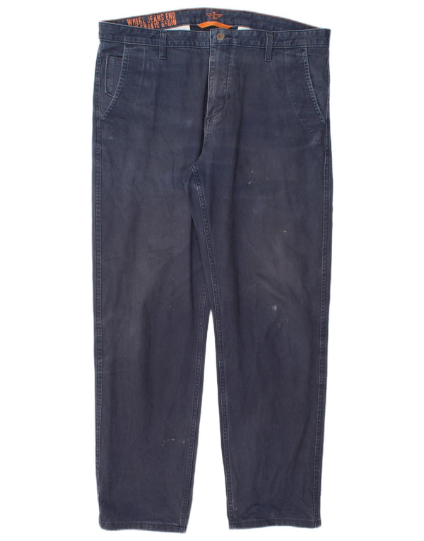 DOCKERS Gerade Chinohose für Herren, W38, L30, marineblaue Baumwolle