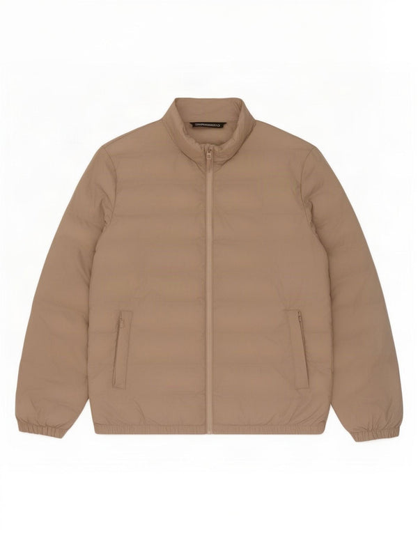 Zara Herren Wattierte Jacke UK 42 XL Beige Polyester