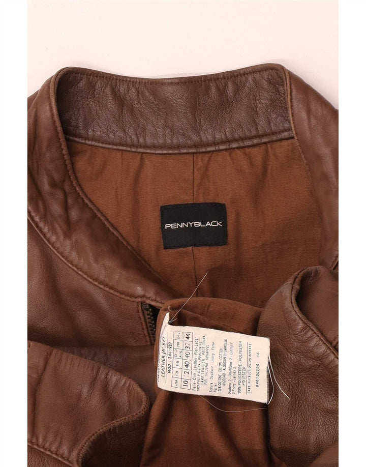 Penny Black Damen Lederjacke UK 12 Mittelbraunes Lammleder