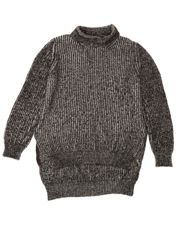 Langer Rollkragenpullover für Damen von Zara, Gr. 14, Mittelgrau meliert