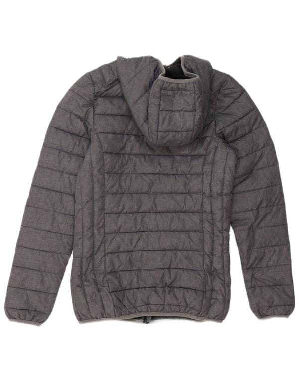 Ellesse Womens Hooded Wattierte Jacke UK 6 XS Grau Polyester