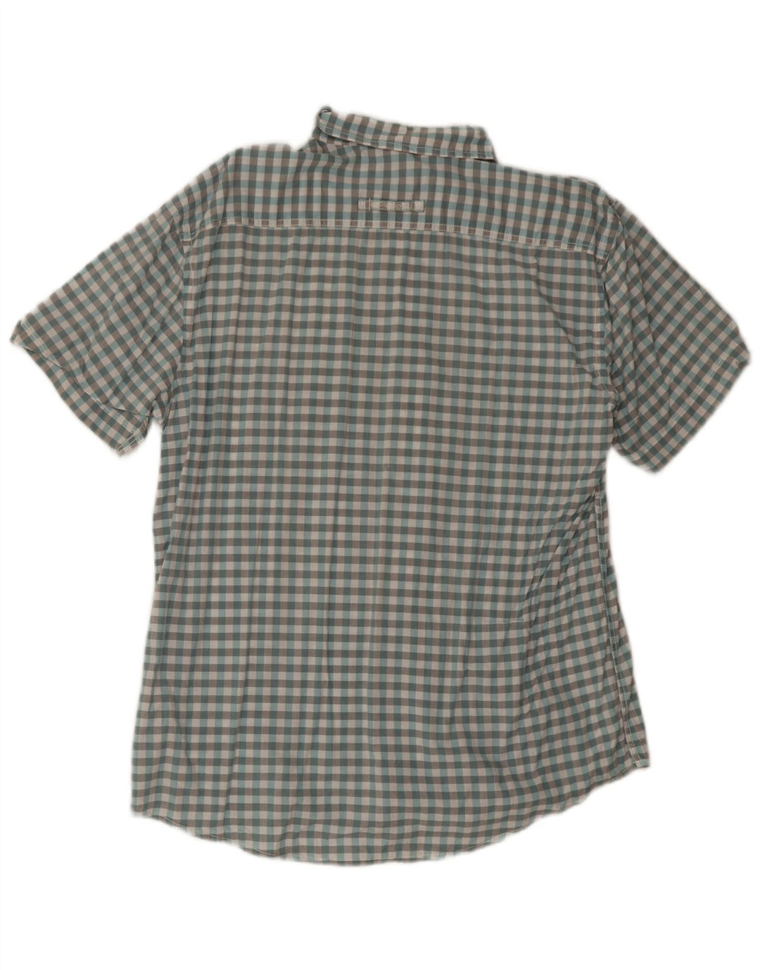 Camel Active Herren-Hemd, kurzärmelig, normale Passform, groß, blau, Gingham-Baumwolle