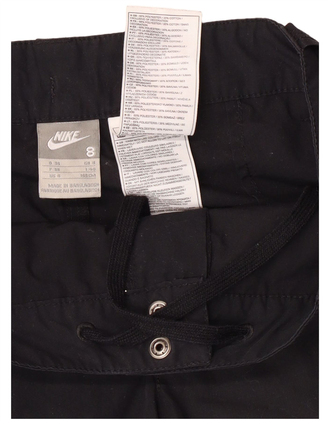 Nike Damen Straight Cargo Hose UK 8 Small W28 L26 Schwarz Polyester