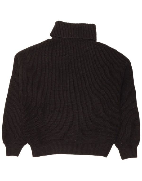 Rollkragenpullover für Damen von Zara, Gr. 14, mittlere schwarze Viskose