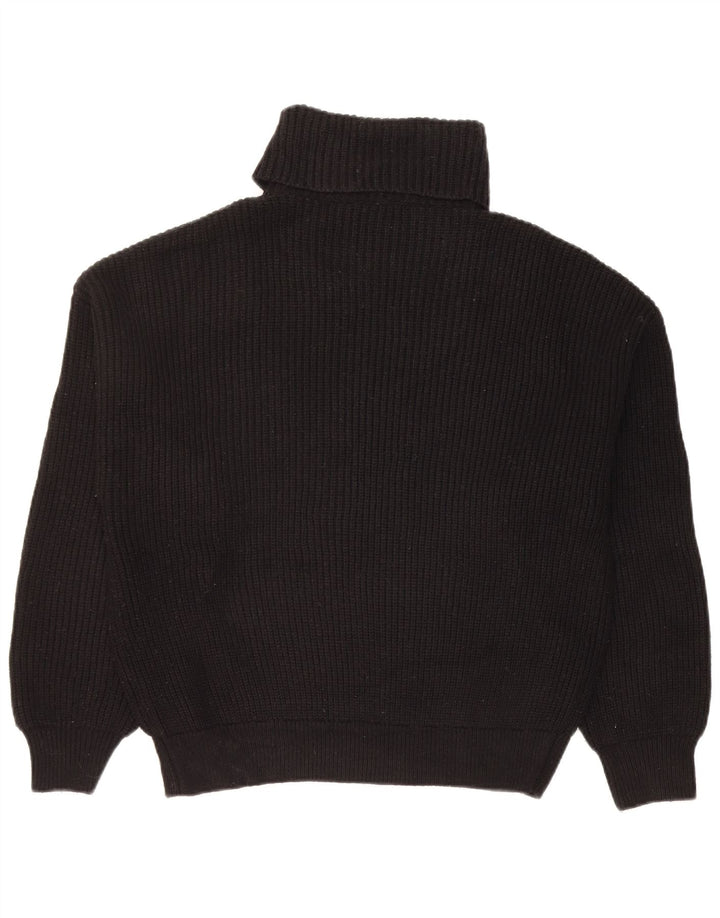 Rollkragenpullover für Damen von Zara, Gr. 14, mittlere schwarze Viskose