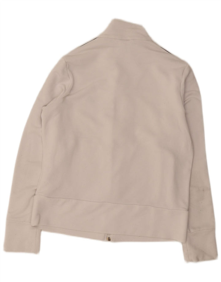 Adidas Damen Trainingsanzug Top Jacke UK 16 Large Weiß Polyester