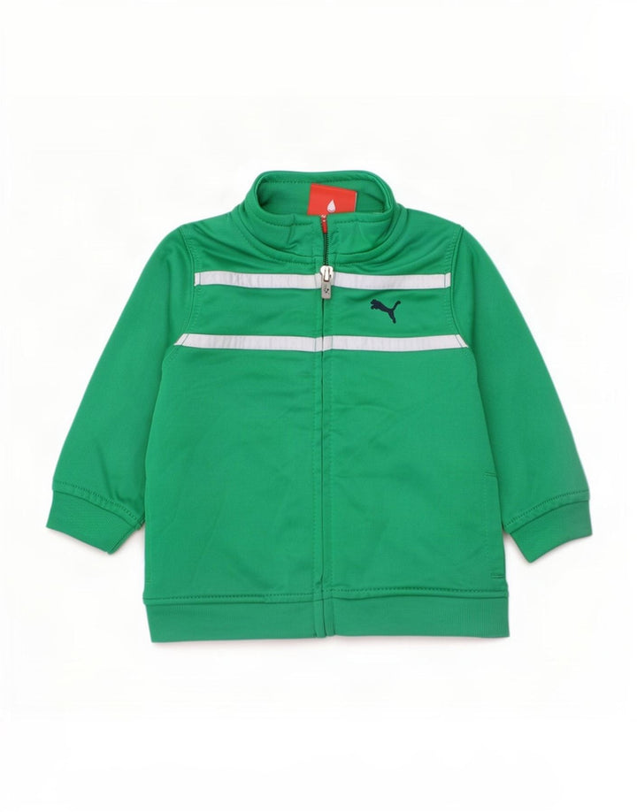 Puma Baby-Jungen-Trainingsanzug, Oberteil, Jacke, 3–6 Monate, grünes Farbblock-Polyester