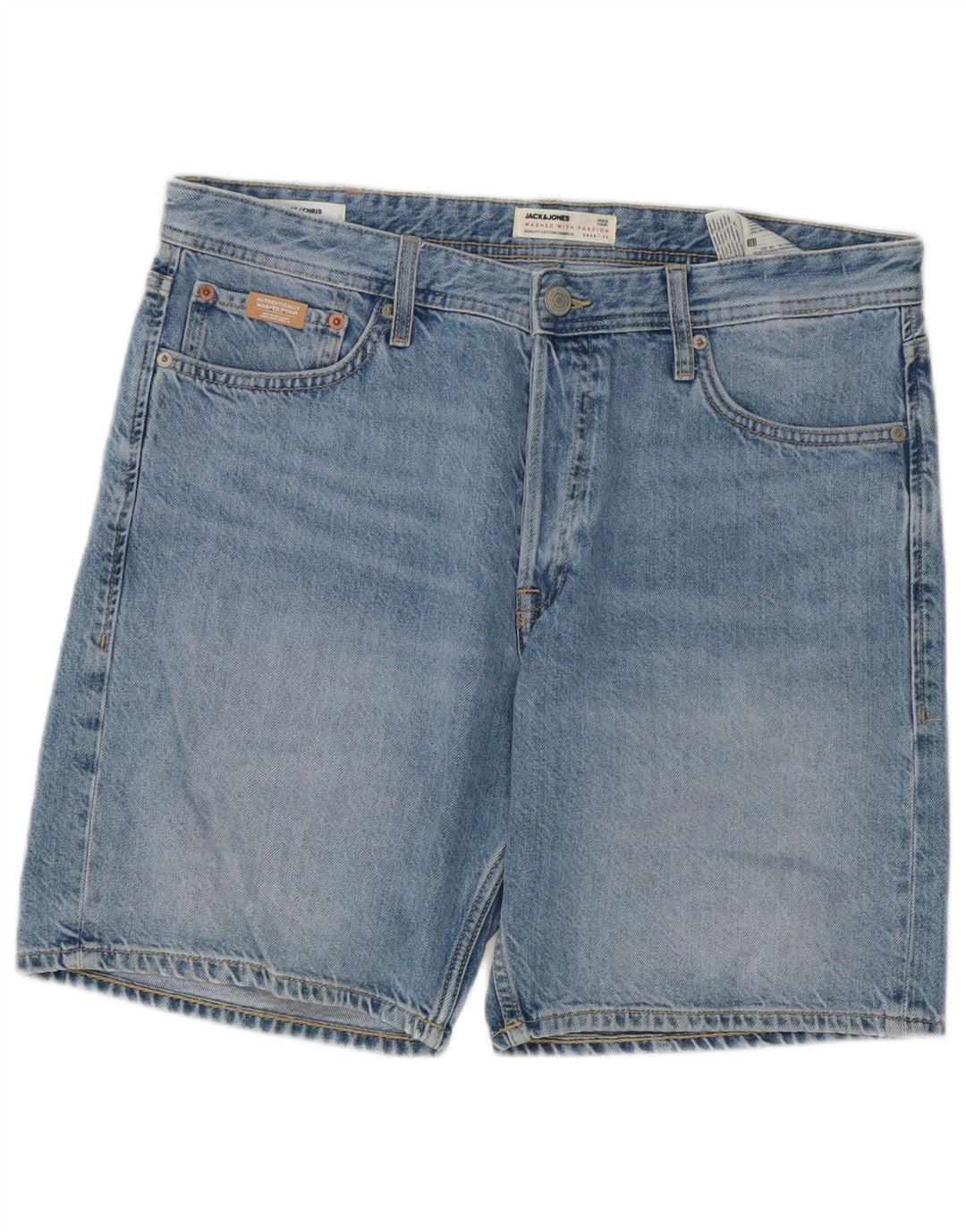 Jack & Jones Herren Chris Denim Shorts, Größe L, W34, Blau, Baumwolle