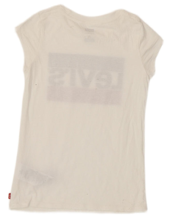 Levi's Mädchen-T-Shirt mit Grafik, 11–12 Jahre, weiße Baumwolle