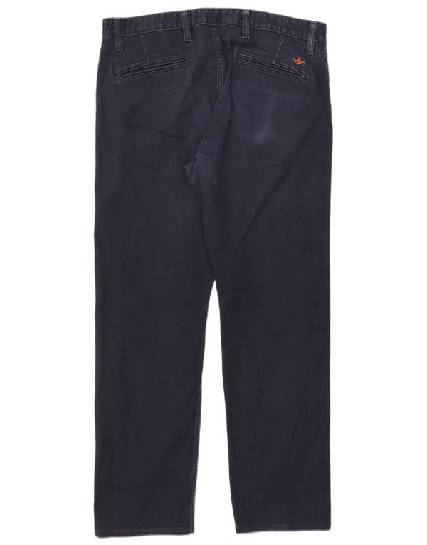 Dockers Mens Straight Chino Trousers W34 L28 Navy Blue Cotton
