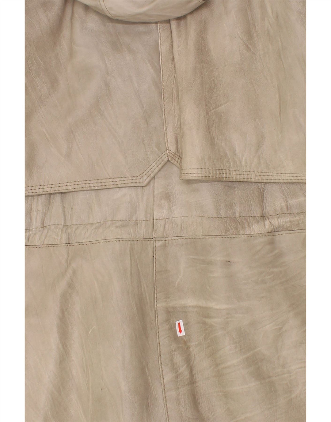 ECHTES LEDER Womens Hooded Leather Coat UK 16 Large Beige Leather Vintage Echtes Leder and Second-Hand Echtes Leder from Messina Hembry 