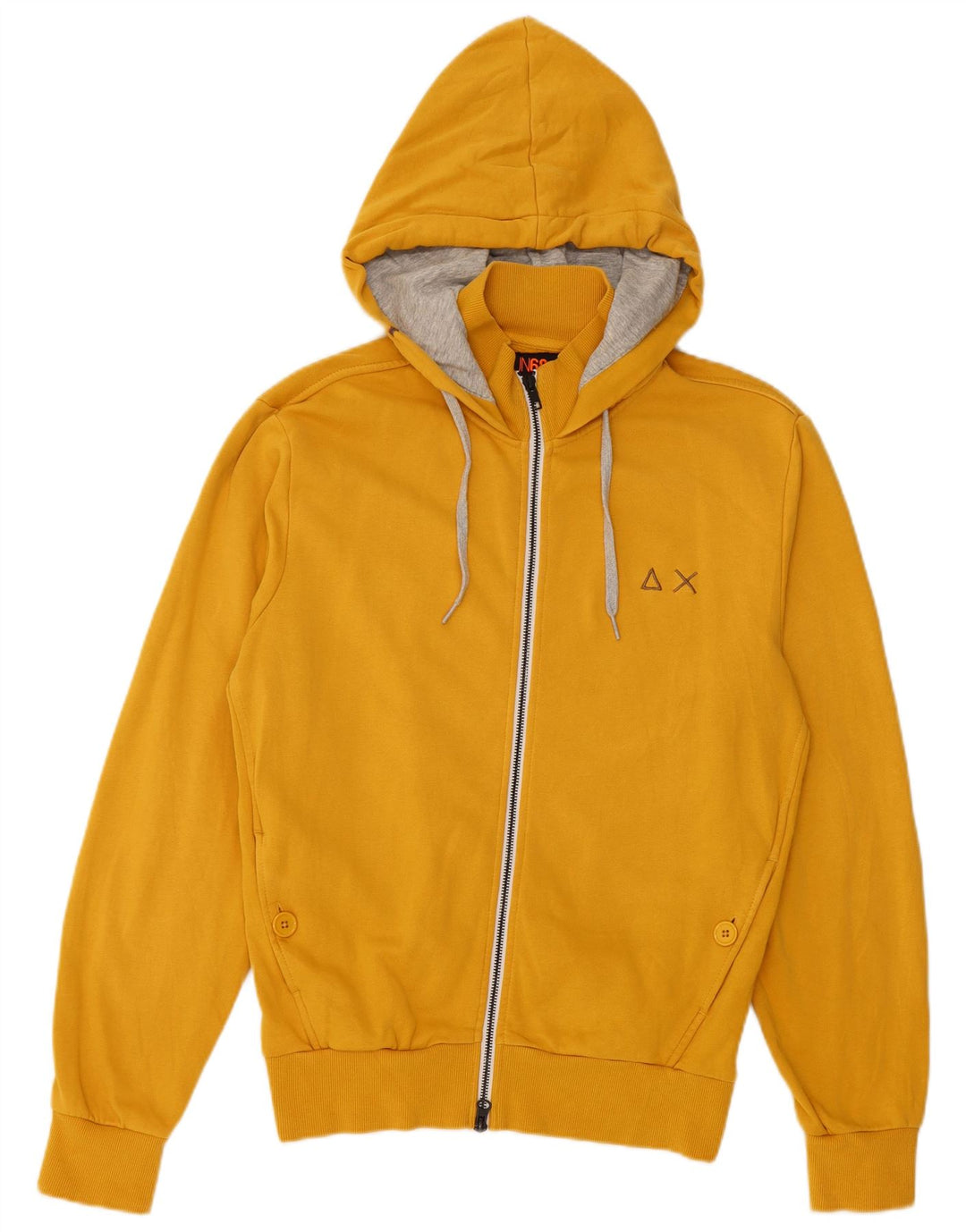 Sun68 Herren-Kapuzenpullover mit Reißverschluss, mittelgelbe Baumwolle