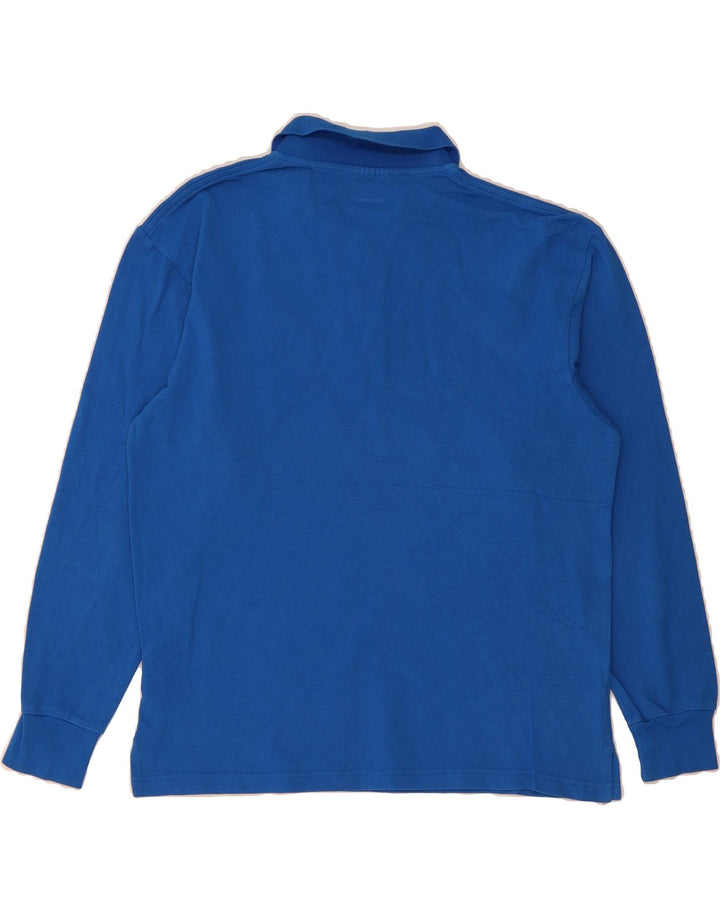 CHAMPION Mens Long Sleeve Polo Shirt Large Blue Cotton Vintage Champion and Second-Hand Champion from Messina Hembry 