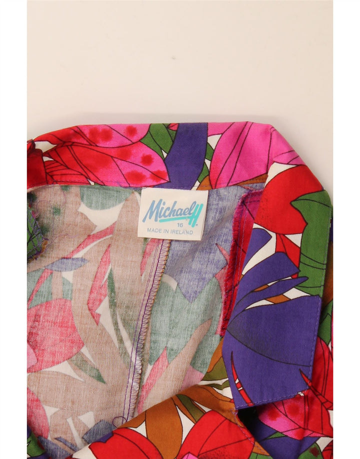 Michael H. Damen 1-Knopf-Blazerjacke US 16 2XL Mehrfarbig geblümt