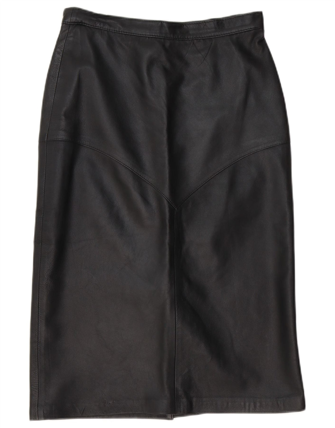 Vintage Damen Lederrock EU 40 Medium W30 Schwarzes Leder