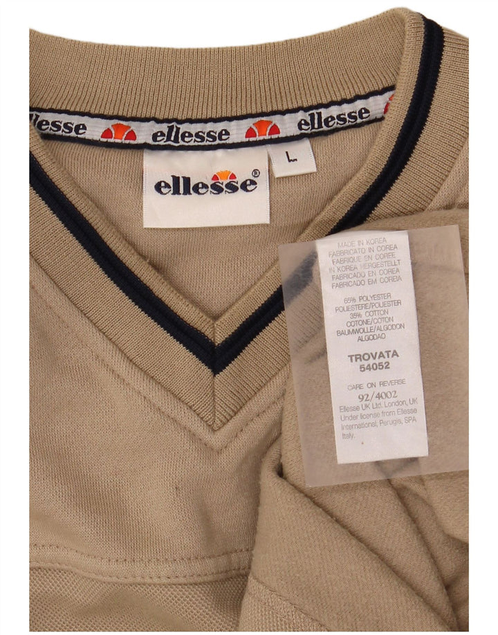ELLESSE Herren-Sweatshirt-Pullover, groß, beige, Polyester