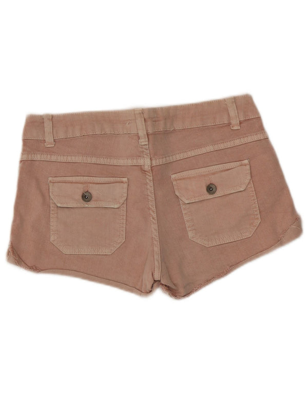 Zara Damen Trafaluc Denim Shorts EU 38 Small W28 Rosa Baumwolle