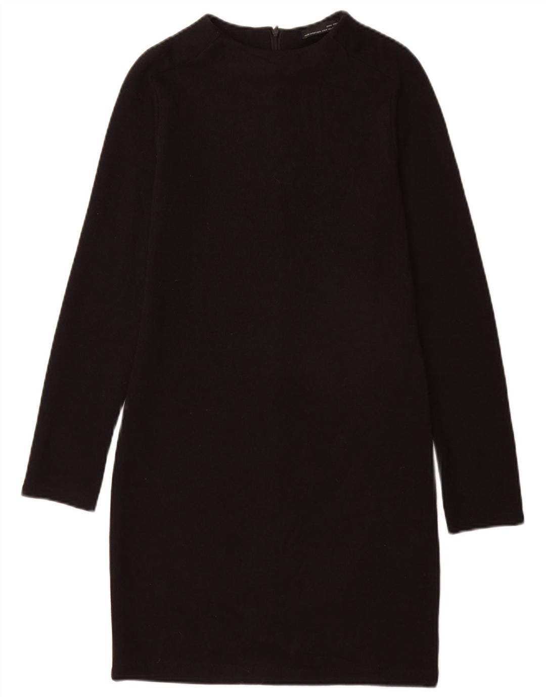 Zara Damen Pulloverkleid UK 12 Mittelschwarze Baumwolle