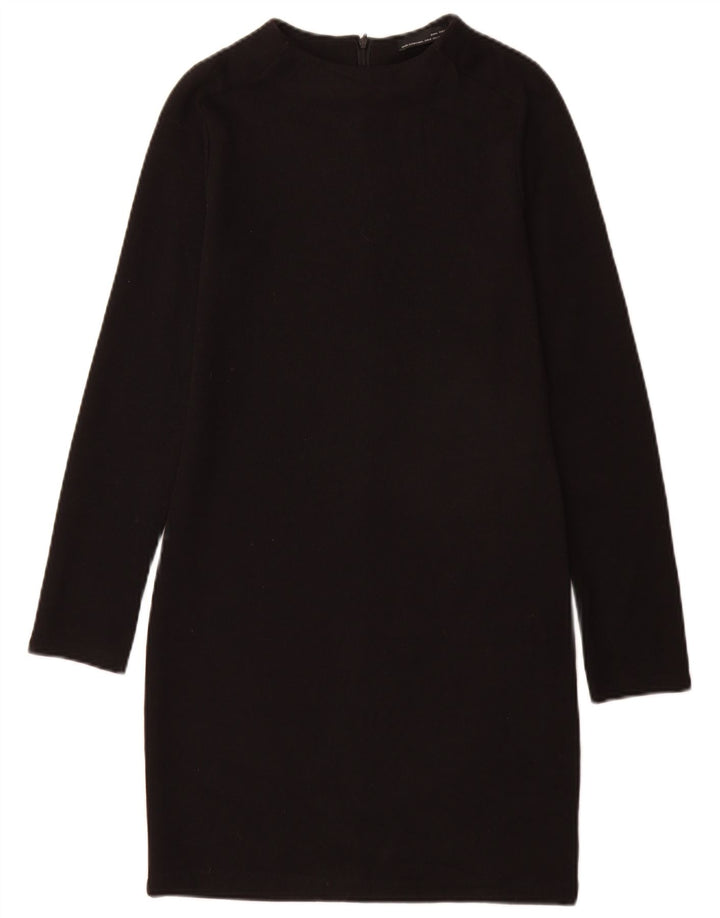 Zara Damen Pulloverkleid UK 12 Mittelschwarze Baumwolle