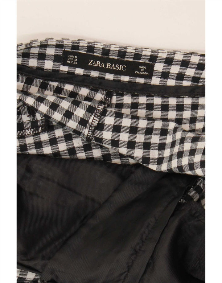 Zara Slim Chino-Hose für Damen, Größe M, W30, L26, Schwarz, Gingham