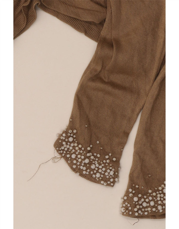 Marks & Spencer Damen-Strickjacke in Übergröße, Gr. 10, Größe S, Braun