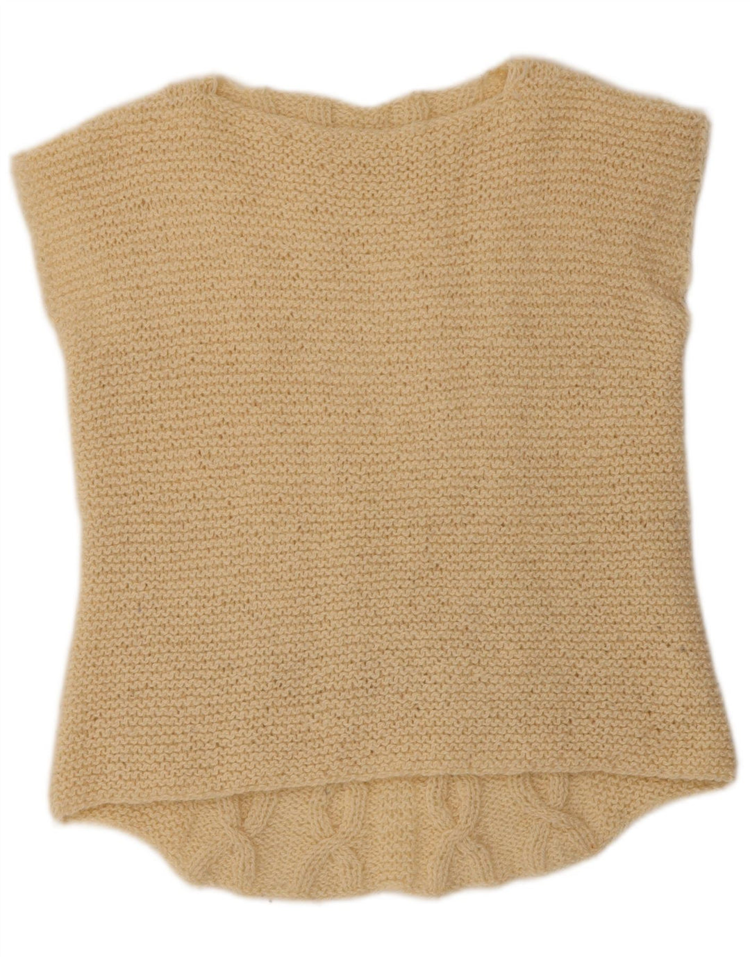 VINTAGE Damen Weste Tank Top UK 12 Medium Beige