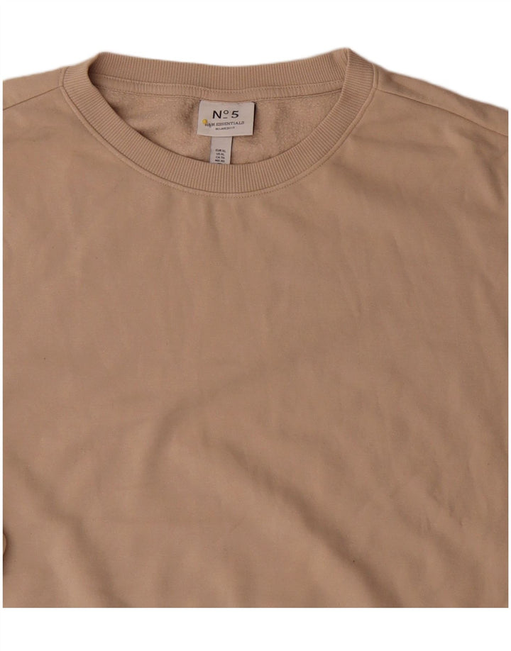 H&M Herren Relaxed Fit Sweatshirt Pullover XL Beige Baumwolle