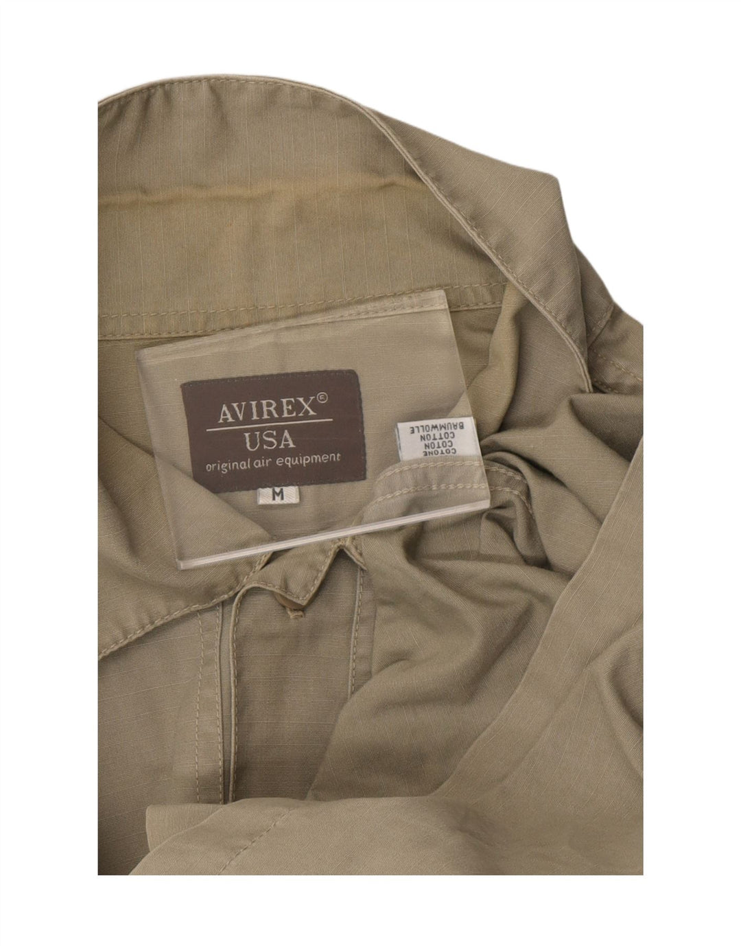 Avirex Herren-Overshirt, locker sitzendes Hemd, mittlere Khaki-Baumwolle